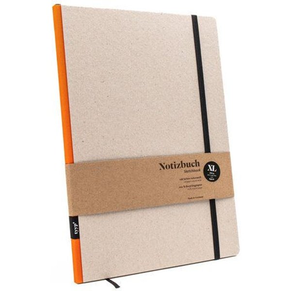 Skizzenbuch DIN A4 nachhaltig – 100% Recyclingpapier (Blauer Engel) – made in Germany – Klassik GRAU by tyyp