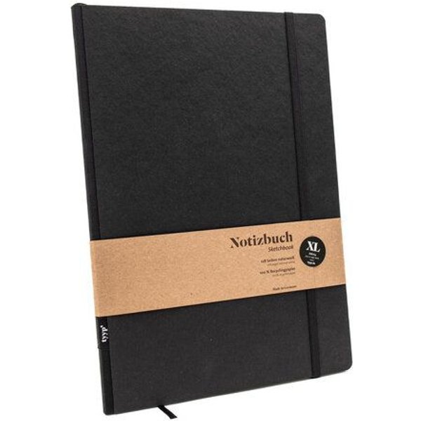 Skizzenbuch DIN A4 schwarz – 100% Recyclingpapier (Blauer Engel) – made in Germany – Klassik Schwarz by tyyp