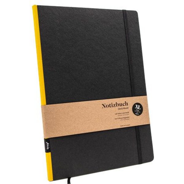 Skizzenbuch DIN A4 schwarz – 100% Recyclingpapier (Blauer Engel) – made in Germany – Klassik Schwarz by tyyp