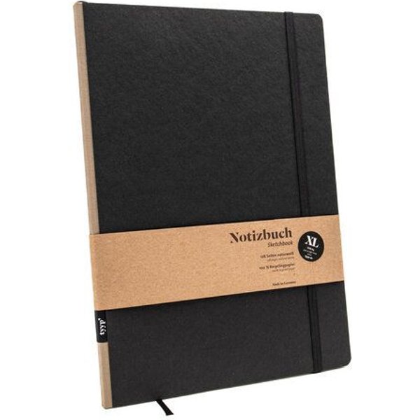 Skizzenbuch DIN A4 schwarz – 100% Recyclingpapier (Blauer Engel) – made in Germany – Klassik Schwarz by tyyp