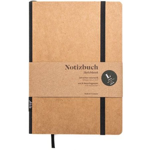 tyyp Notizbuch A5 – 100% Recyclingpapier – handmade in Germany – Klassik CRAFT Natur