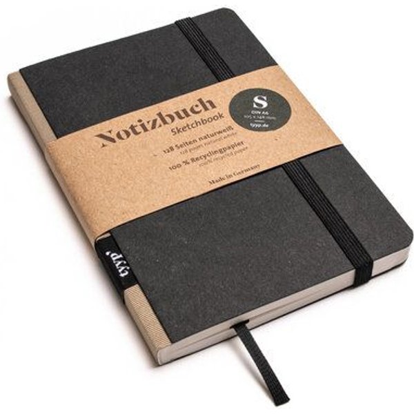 tyyp Notizbuch A6 schwarz – 100% Recyclingpapier – Klassik