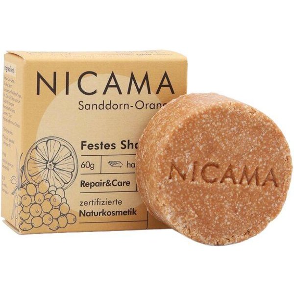 NICAMA Festes Shampoo Sanddorn-Orange - Repair & Care (COSMOS Organic)