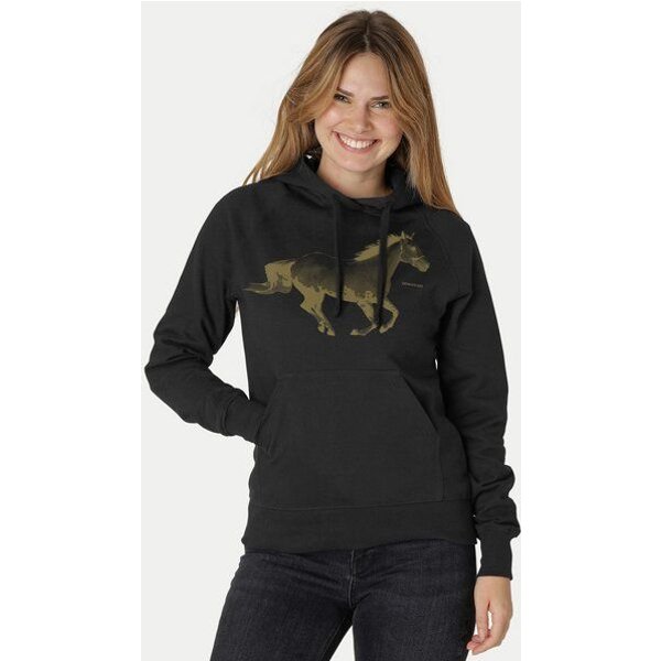 Peaces.bio - handbedruckte Biomode Bio-Damen-Kapuzensweater Horsepower