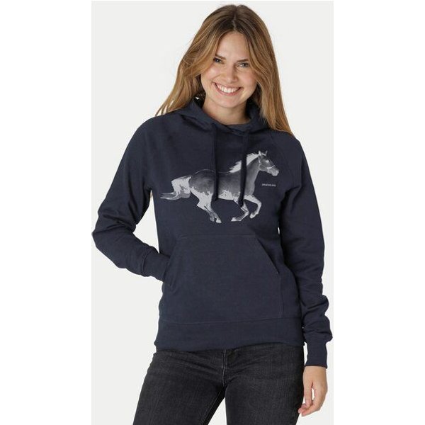 Peaces.bio - handbedruckte Biomode Bio-Damen-Kapuzensweater Horsepower