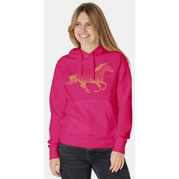 Peaces.bio - handbedruckte Biomode Bio-Damen-Kapuzensweater Horsepower
