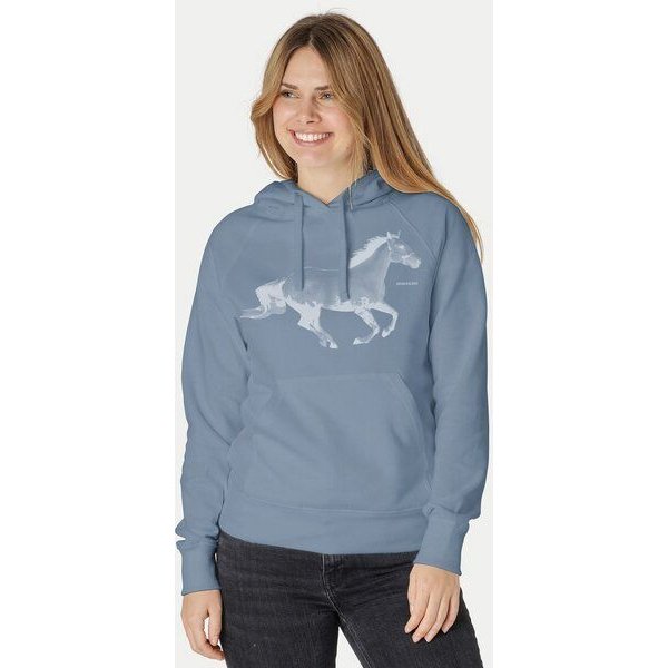Peaces.bio - handbedruckte Biomode Bio-Damen-Kapuzensweater Horsepower