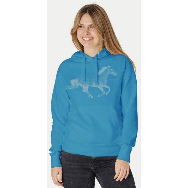 Peaces.bio - handbedruckte Biomode Bio-Damen-Kapuzensweater Horsepower
