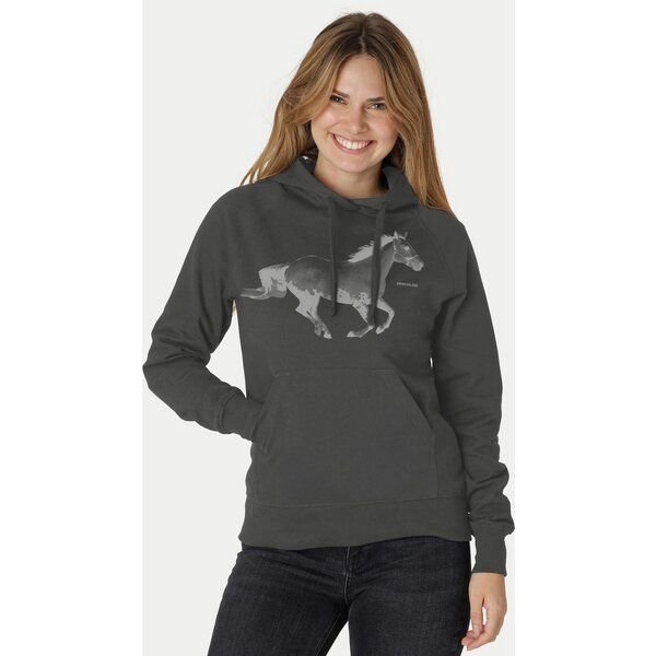 Peaces.bio - handbedruckte Biomode Bio-Damen-Kapuzensweater Horsepower