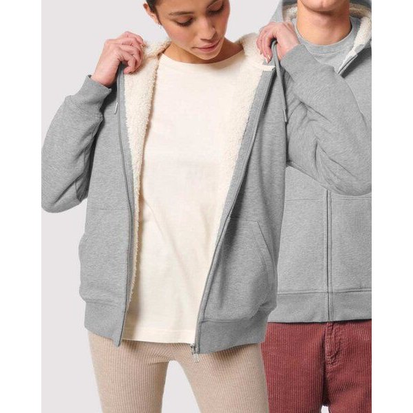 YTWOO Sherpa Hoodie, Unisex, Zip-through, nachhaltig, Bio-Baumwolle