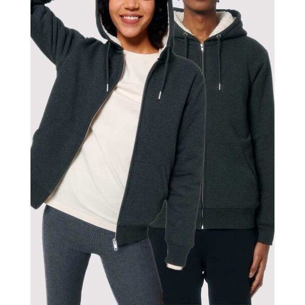 YTWOO Sherpa Hoodie, Unisex, Zip-through, nachhaltig, Bio-Baumwolle