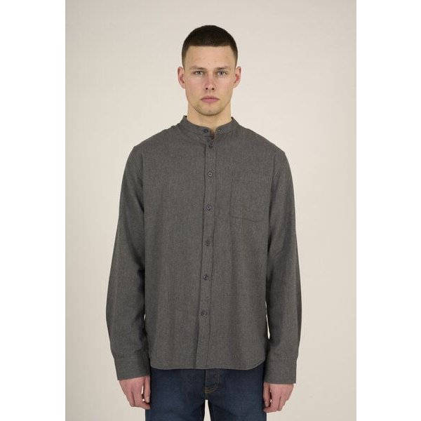 KnowledgeCotton Apparel Flanellhemd mit Stehkragen - Elder Regular Fit - aus Biobaumwolle