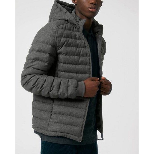 YTWOO Herren Steppjacke im Woll-Look | komplett aus recycelten Materialen gefertigt