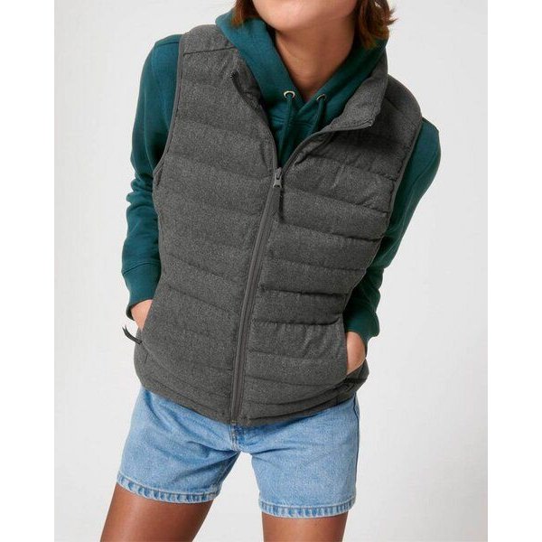 YTWOO Damen Weste im Woll-Look | komplett recycelt | Steppweste