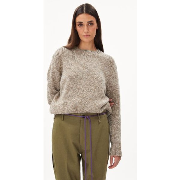 ARMEDANGELS AMALIAA LEOPARD - Damen Strick Pullover Relaxed Fit aus Bio-Woll Mix