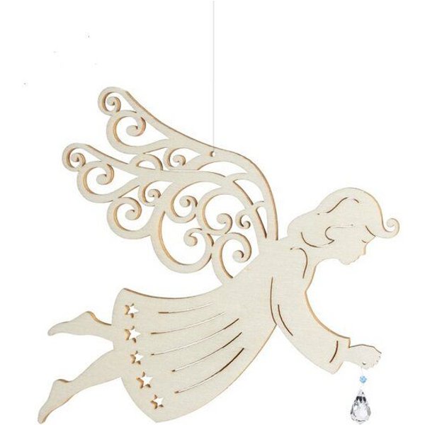 ReineNatur Engel – Fensterbild – Kristall – Weihnachten – Größe: H: 19 cm