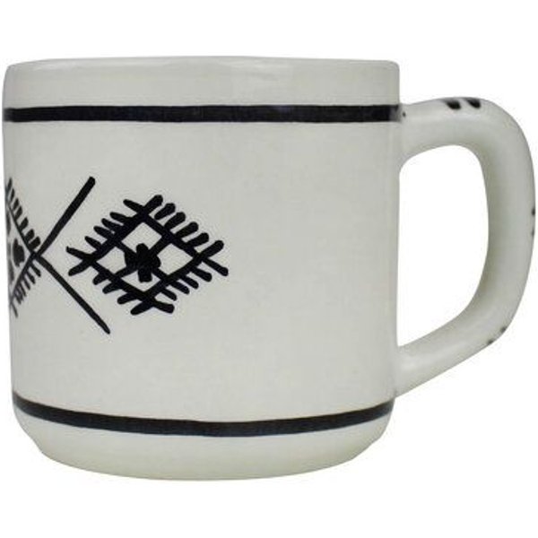 Mitienda Shop Tasse Nabeul aus Keramik weiß handbemalt, Tunesien
