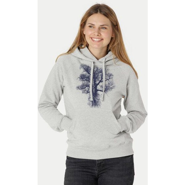 Peaces.bio - handbedruckte Biomode Bio-Damen-Kapuzensweater Chestnut