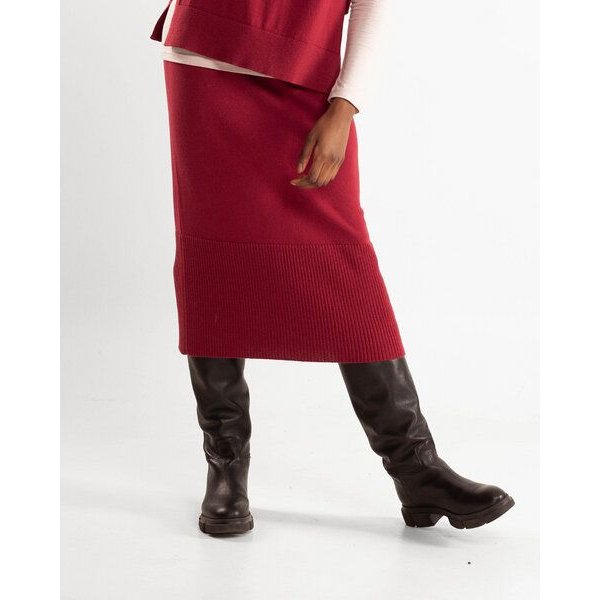 Alma & Lovis Maxi-Rock aus Bio-Baumwoll-/Woll-Mix | Cotwool Strickrock