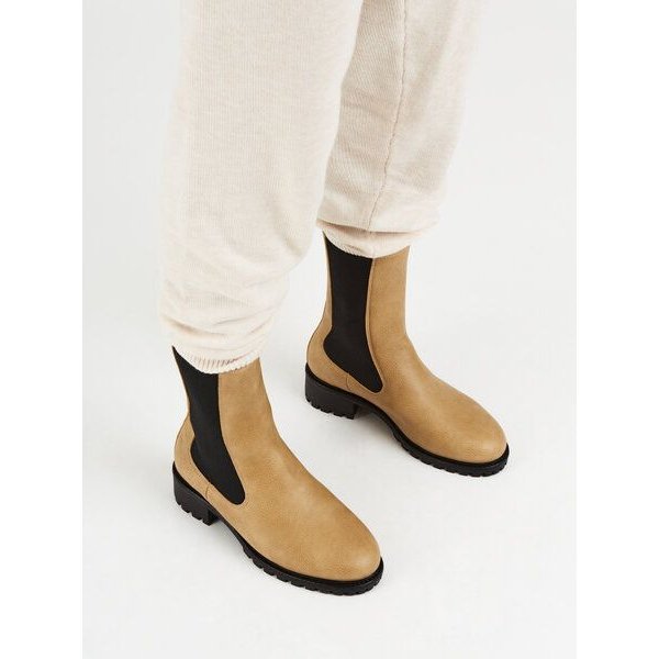 NINE TO FIVE #saxa - hoher Chelsea Boot aus veganer Microfaser mit recycelter Profilsohle