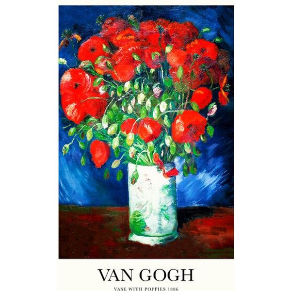 Photocircle Wandbild / Kunstdruck / Poster / Leinwand - Vincent van Gogh: Vase mit Mohnblumen