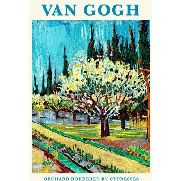 Photocircle Wandbild / Kunstdruck / Poster / Leinwand - Vincent van Gogh: Von Zypressen gesäumter Obstgarten