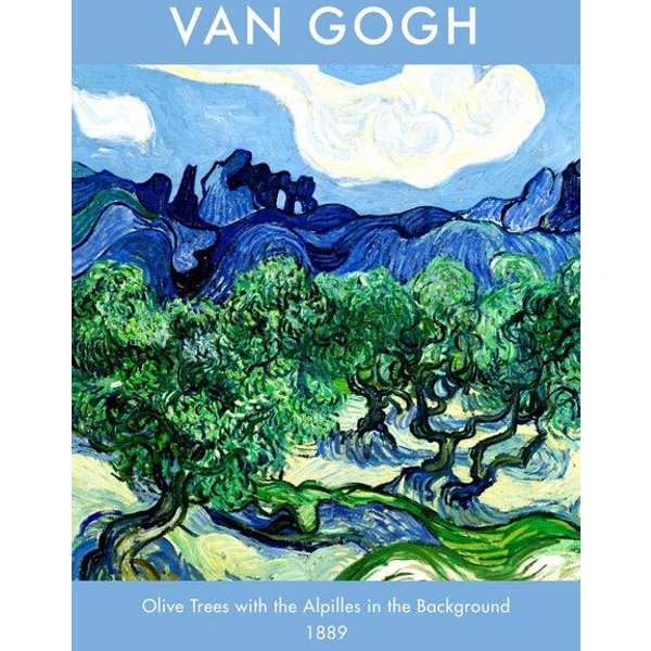 Photocircle Wandbild / Kunstdruck / Poster / Leinwand - Vincent van Gogh: Olivenbäume mit den Alpilles im Hintergrund