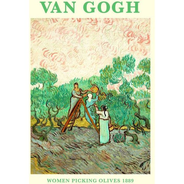 Photocircle Wandbild / Kunstdruck / Poster / Leinwand - Frauen pflücken Oliven (Vincent van Gogh')