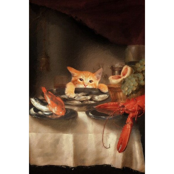 Photocircle Wandbild / Kunstdruck / Poster / Leinwand - Cat Dinner