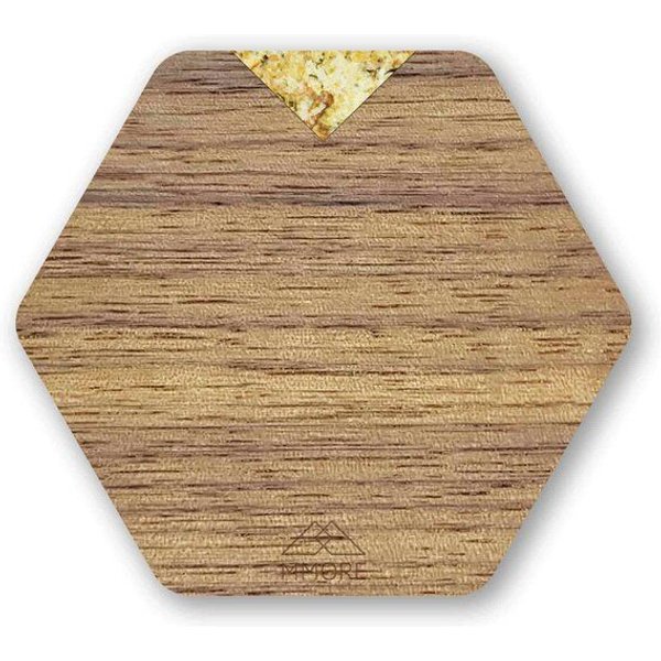 MMORE Untersetzer aus Holz - Amerikanischer Nussbaum, Eichenholz und organische Materialien / 4er-Set Untersetzer