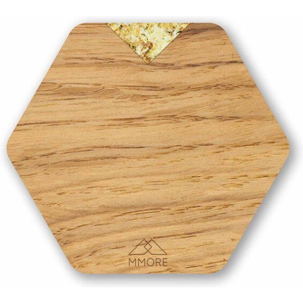 MMORE Untersetzer aus Holz - Amerikanischer Nussbaum, Eichenholz und organische Materialien / 4er-Set Untersetzer