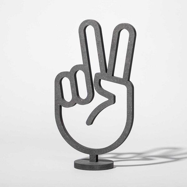 Fyngers Dekorationsobjekt gefräst aus Valchromat - Modell Peace - hergestellt in Deutschland - handverpackt - nachhaltiges Material