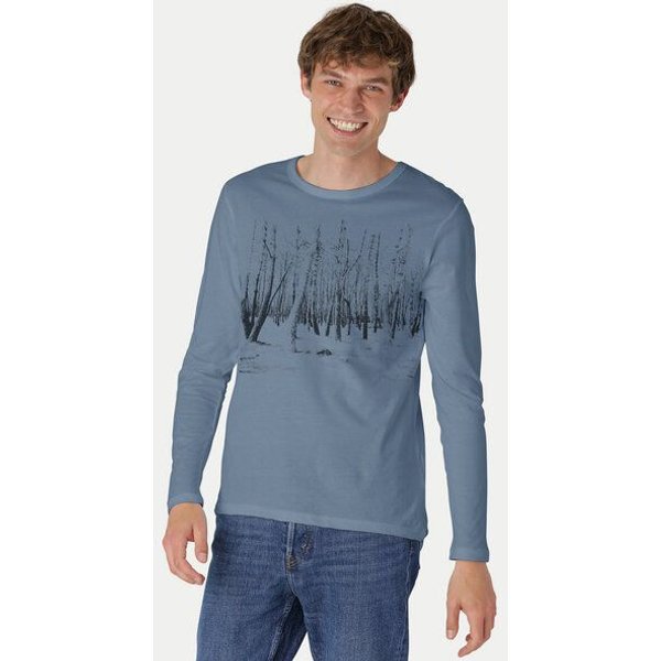 Peaces.bio - handbedruckte Biomode Herren Langarmshirt Woodland