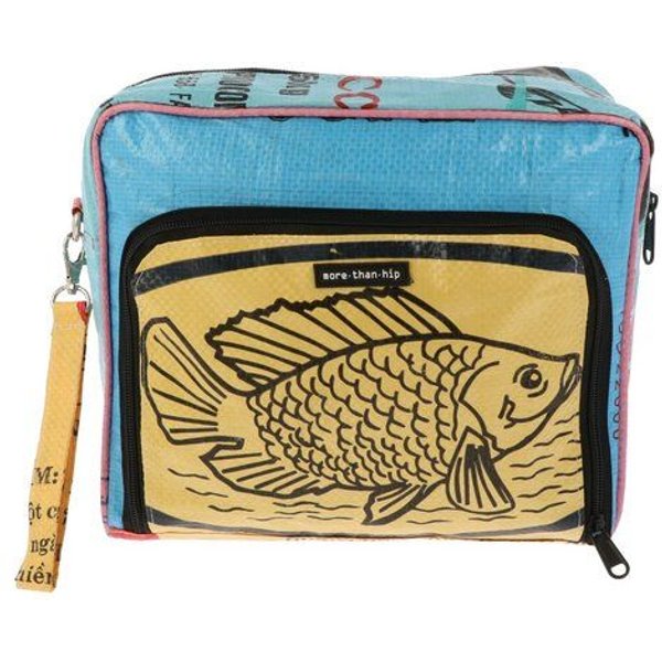 MoreThanHip XL Kulturtasche (6,5 Liter) aus recycelten Fischfutterbeuteln - Lexi