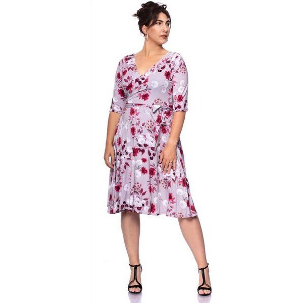 Ingoria AVA wendbares Wickelkleid Langarm-Arm mit schwingendem Rock (Print)