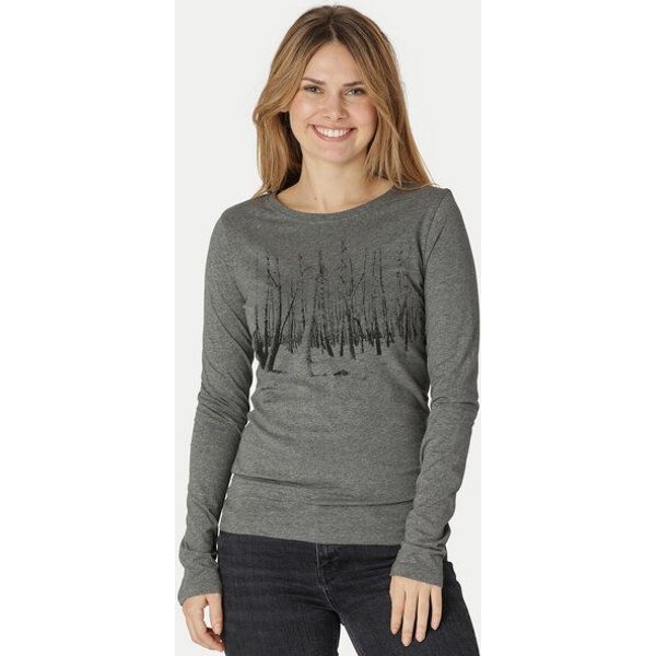 Peaces.bio - handbedruckte Biomode Damen Langarmshirt Woodland