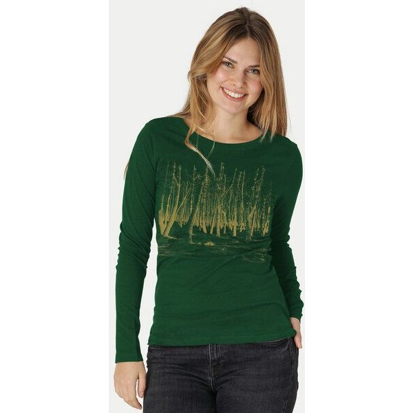 Peaces.bio - handbedruckte Biomode Damen Langarmshirt Woodland