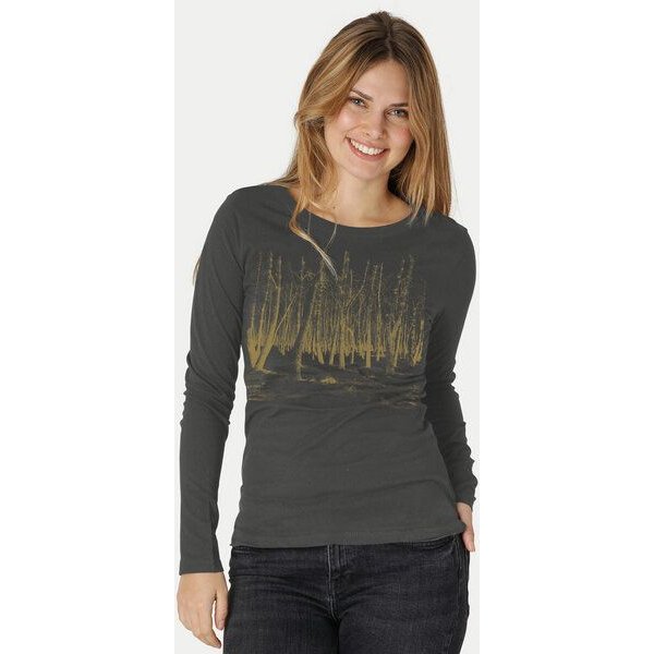 Peaces.bio - handbedruckte Biomode Damen Langarmshirt Woodland