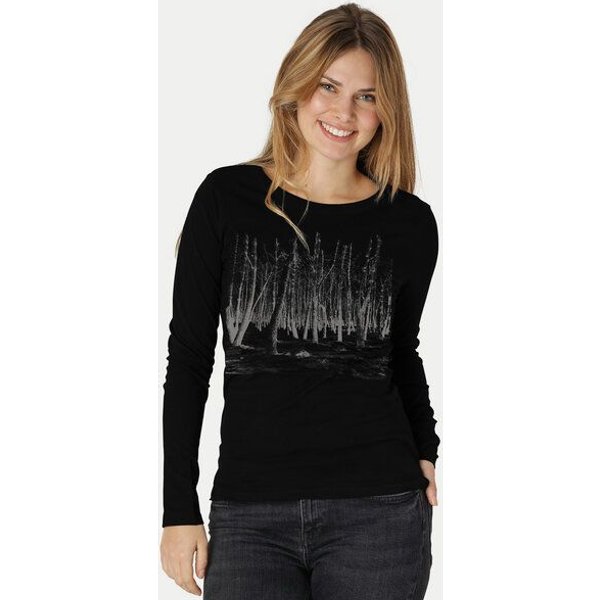 Peaces.bio - handbedruckte Biomode Damen Langarmshirt Woodland