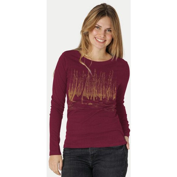 Peaces.bio - handbedruckte Biomode Damen Langarmshirt Woodland