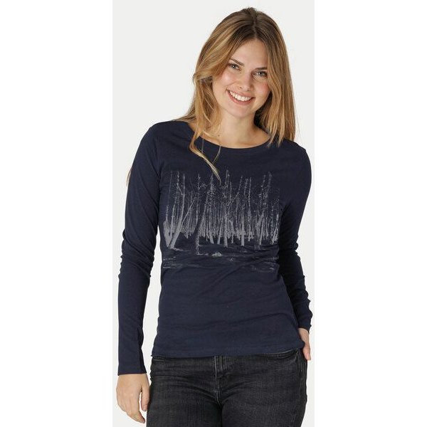 Peaces.bio - handbedruckte Biomode Damen Langarmshirt Woodland