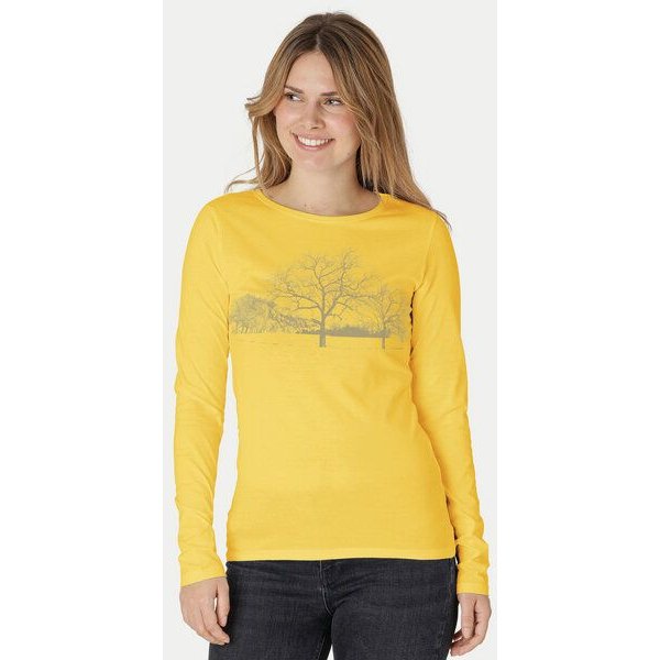Peaces.bio - handbedruckte Biomode Damen Langarmshirt Landscape