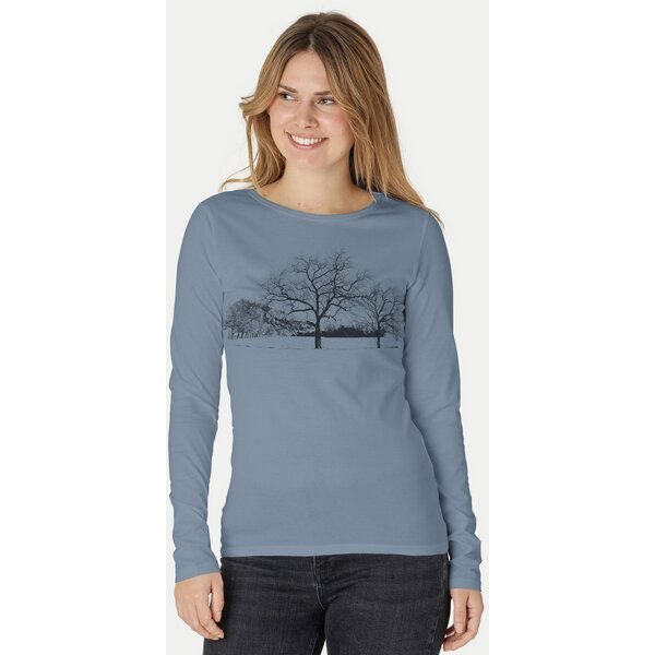 Peaces.bio - handbedruckte Biomode Damen Langarmshirt Landscape