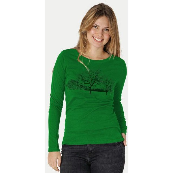 Peaces.bio - handbedruckte Biomode Damen Langarmshirt Landscape