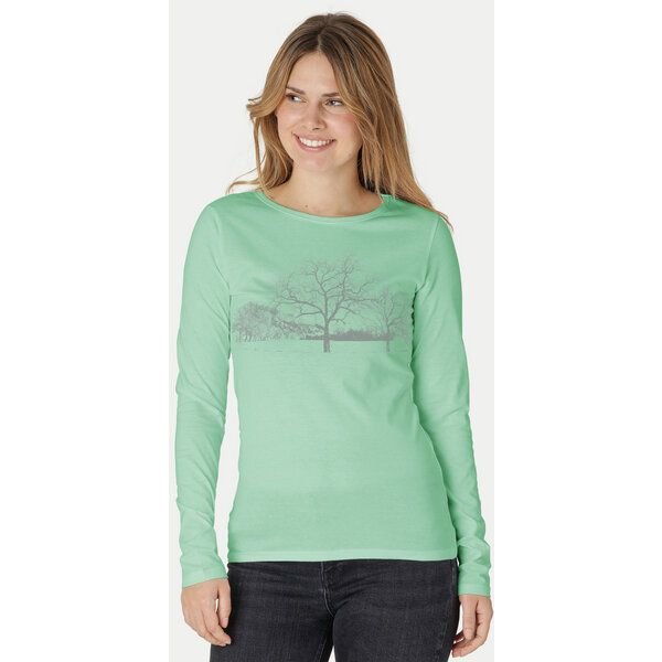 Peaces.bio - handbedruckte Biomode Damen Langarmshirt Landscape