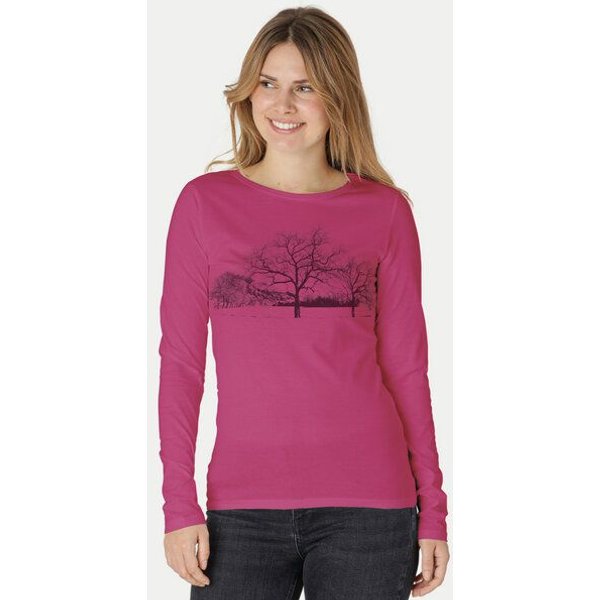 Peaces.bio - handbedruckte Biomode Damen Langarmshirt Landscape