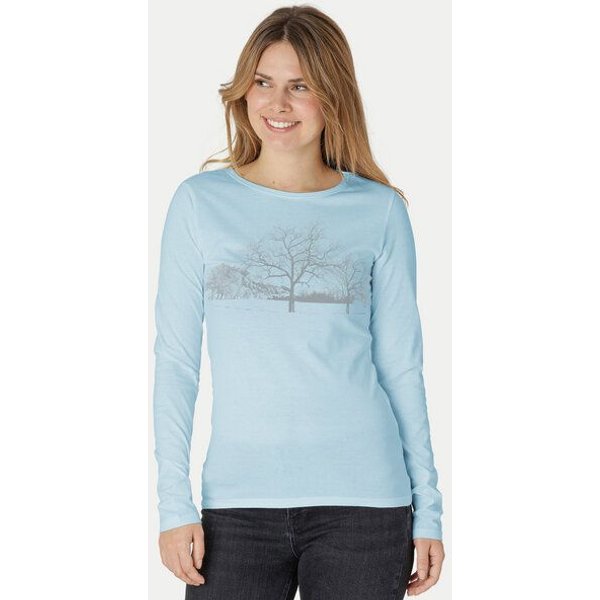 Peaces.bio - handbedruckte Biomode Damen Langarmshirt Landscape