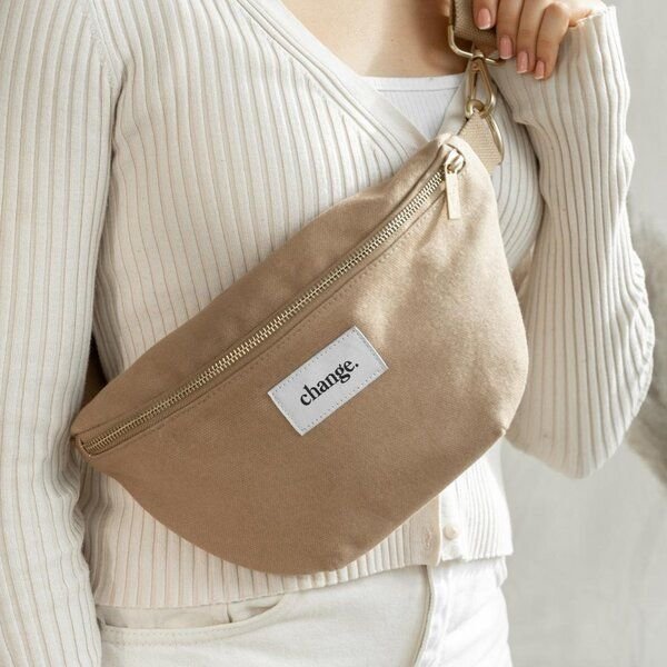 change the label Change Bum Bag, Bauchtasche Damen, Crossbody Bag aus nachhaltiger Baumwolle