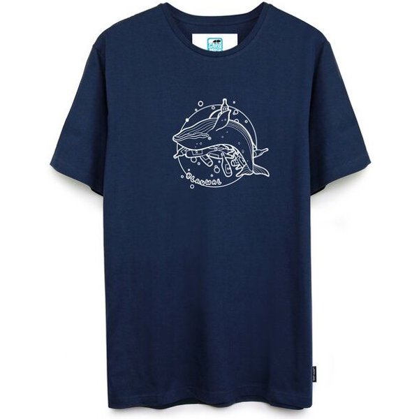 GARY MASH T-Shirt Blauwal aus Bio-Baumwolle