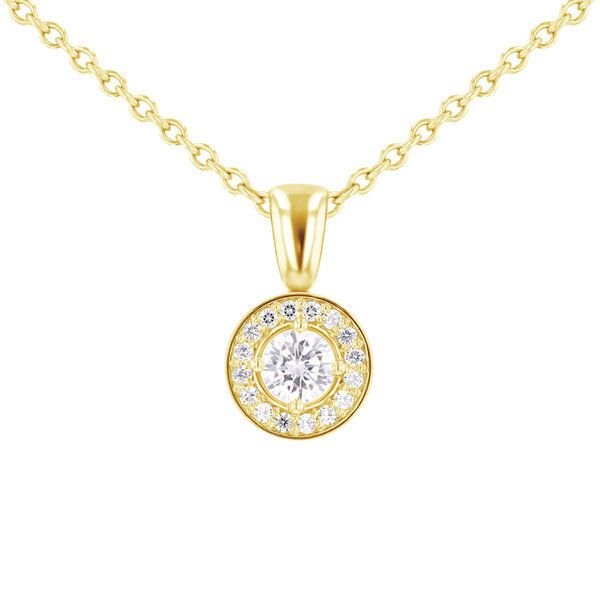 Eppi Halo-Anhänger mit Moissaniten und Diamanten Merryn